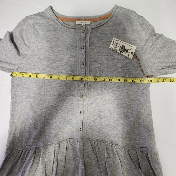 NWT   Easel   Women's S   Henley Tunic   Top   Gray & Orange - Picture 8 of 14